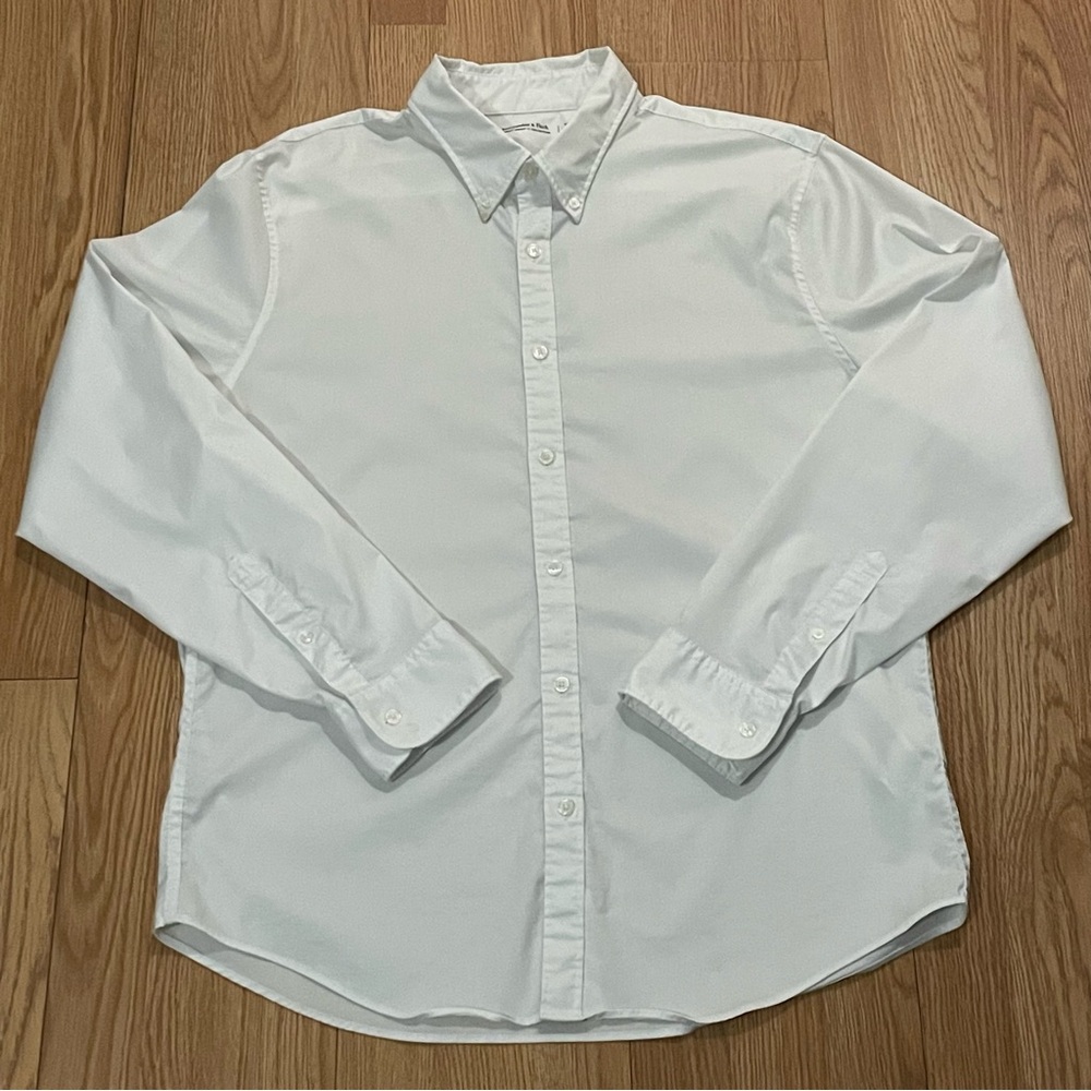 Abercrombie & Fitch Men’s XL Long Sleeve Button Down Shirt White Don’t Sweat It